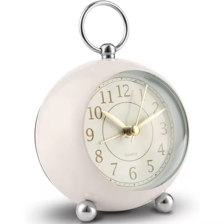 Reloj de escretorio con Pilas que no hace Tictac, Reloj despertador analógico, Reloj despertador retro para dormitorio - 1