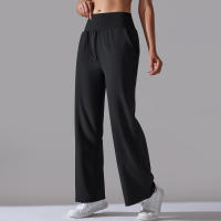 Pantalones Rectos De Pierna Ancha Para Mujer Casual Pantalones De Oficina Cintura Alta Holgados Para Danza Leggings Sin Costuras De Nylon - details 29