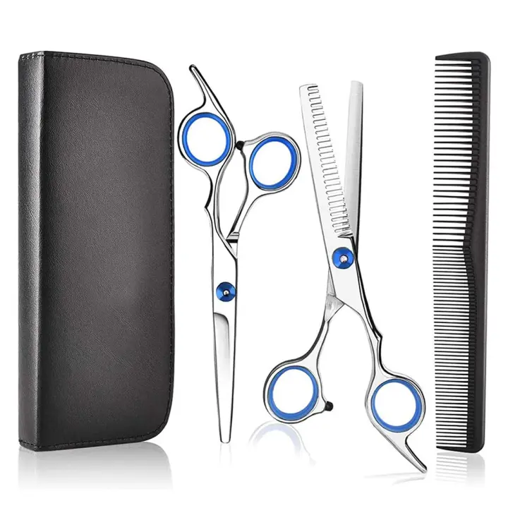 Tijeras Peluquería Profesional,7 Pack/Set 6 "Tijeras de Peluquería Profesional Corte de Pelo de Acero Inoxid con Peine,Barberos or Uso EN EL Hogar, Claro y Agudo - 1