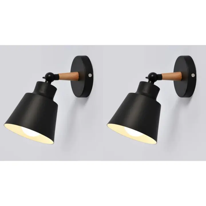 2 vintage Juego de lámpara de pared industrial, lámpara de techo E27, lámpara de pared interior de metal vintage ajustable (bombilla no incluida) - 1