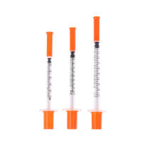 Siringa De Insulina Desechable Para Animales De Granja Con Aguja 5Pcs 0.3/0.5/1ML Cierre Orange Sterilizado Para Mascotas Y Ganado - details 2