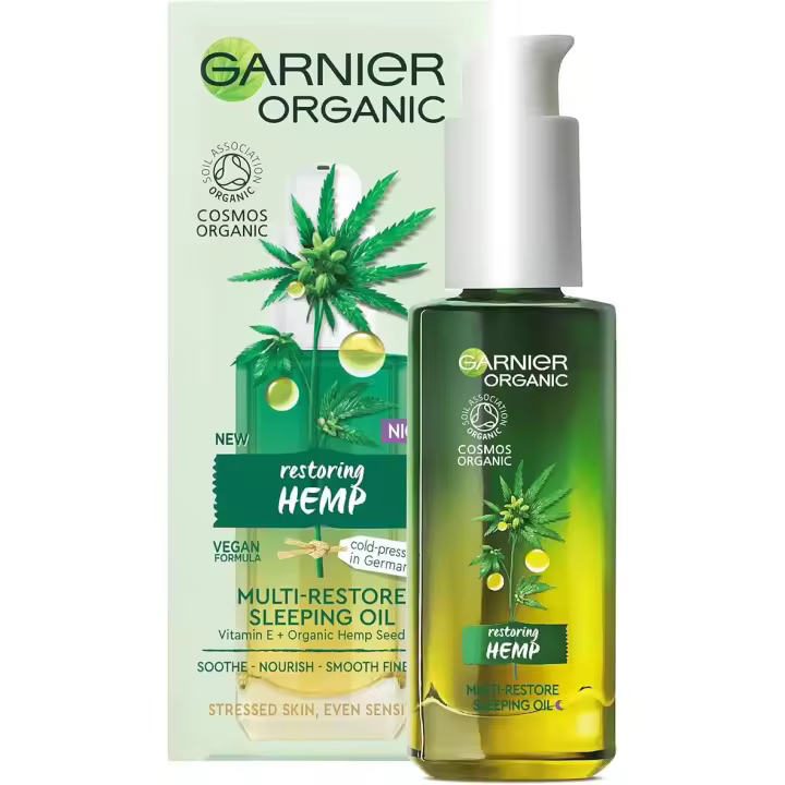 Garnier Aceite Facial para Dormir Nocturno Multi-Restaurante de Cáñamo Orgánico 30ml - 1