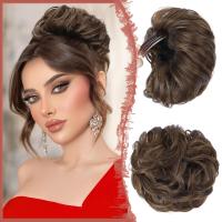 Synthetic Curly Messy Bun Peluca Clip En Extensión De Cabello Corto Con Gran Peine Elástico Y Cordón Estilo Updo Para Negras - details 9