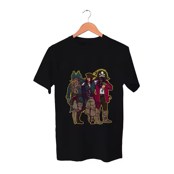 Camiseta Piratas del Caribe. Jack Sparrow. Barbosa. Will Turner. Elisabeth Swann. Davy Jones. Johnny Depp. Varios colores. Todas las tallas. - 1