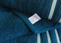 Toallas de Baño Algodón Portugués Mercatienda.es Chenil Azul Petróleo - Set 3 Piezas 550g Absorbentes y Duraderas - details 3