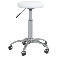 vidaXL Silla de comedor de cuero sintético blanco - details 0