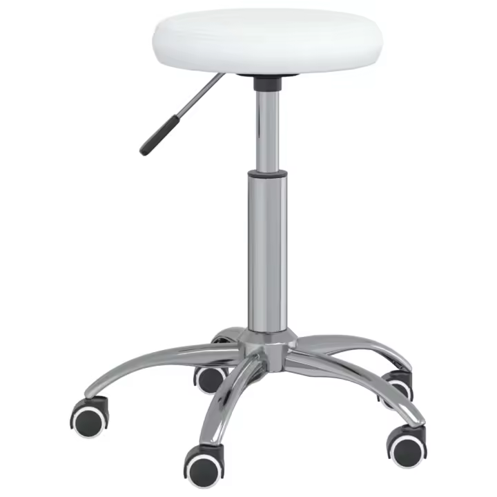 vidaXL Silla de comedor de cuero sintético blanco - 1