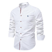 Camisa AIOPESON Para Hombre 100% Algodón De Calidad Superior Estilo Casual Manga Larga Color Sólido Primavera Y Otoño - details 5