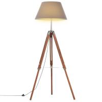 vidaXL Lámpara de Trípode Madera Maciza de Teca 141 cm Luz Piso Color Gris,  Marrón,  Marrón y negro y mas - details 2
