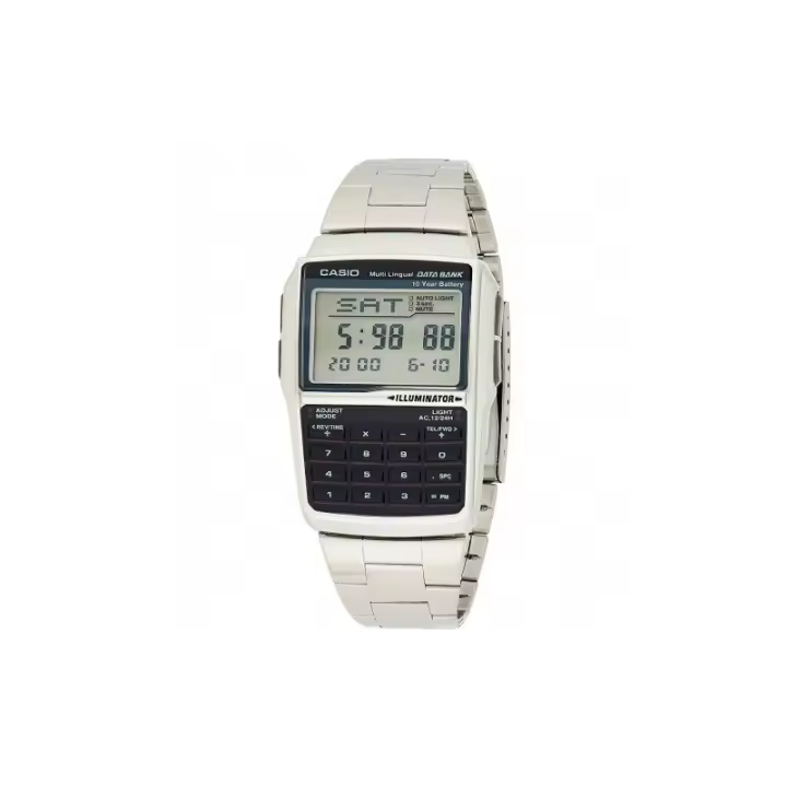 Reloj Casio pulsera DBC-32D-1AES digital correa metálica plateada DBC32D1AES - 1