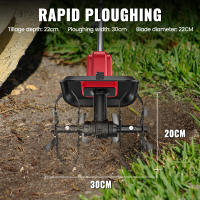 350 RPM Motoazada eléctrica con motor, mini motocultor de 550 W, azada de jardín, cultivador, ancho de trabajo de 30 cm y potente batería de iones de litio de 2000 mAh para Makita 21 V - details 2