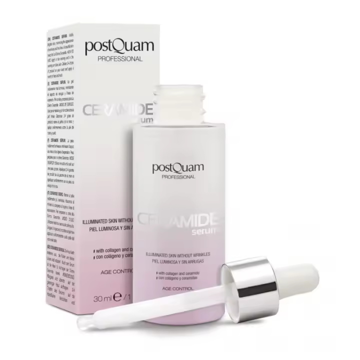 PostQuam - Serum Facial Ceramide Age Control - Sérum Facial Hidratante Antiarrugas Reafirmante para Conseguir una Piel Luminosa y Sin Arrugas - Contiene Ceramidas, Colágeno Hidrolizado y Aceite de Macadamia - 30 ml - 1