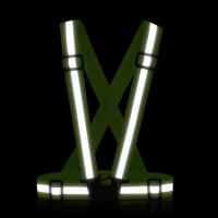 Chaleco De Seguridad Elástico Ajustable Para Correr Y Ciclar Con Cinturones Reflejos Nocturnos Para Adultos Y Niños Ropa Deportiva Con Bandas Adelantadas Unisex Material De Poliéster - details 2