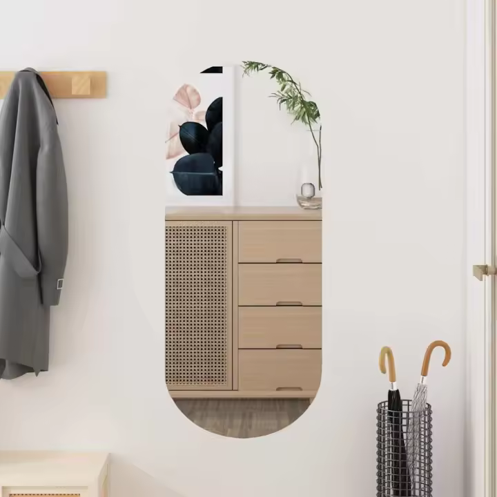 Espejo de pared vidrio ovalado 30x70 cm - 1