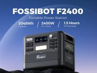 FOSSiBOT F2400 Estación de energía portátil, batería LiFePO4 de 2048Wh 2400W de salida generador solar, 3xAC RV Car USB Tipo-C QC3.0 PD DC5521 Salidas completas de onda sinusoidal pura, carga rápida de 1,5 horas, perilla de ajuste de potencia de entrada - details 0