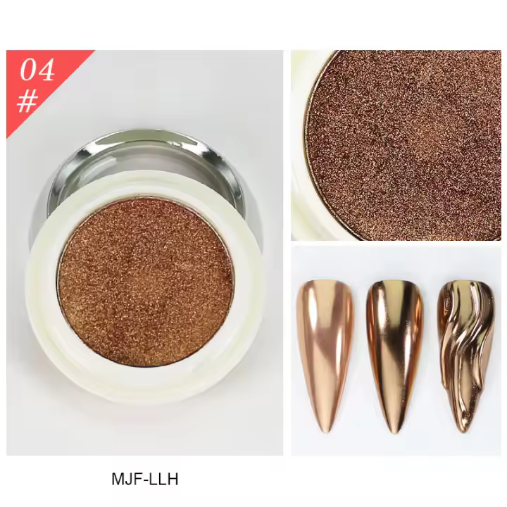 Mirror Nail Powder Sequins Pink Gold Silver Champagne UV Gel Polish Chrome Dust Metallic Effect Pigment Decoration - 1