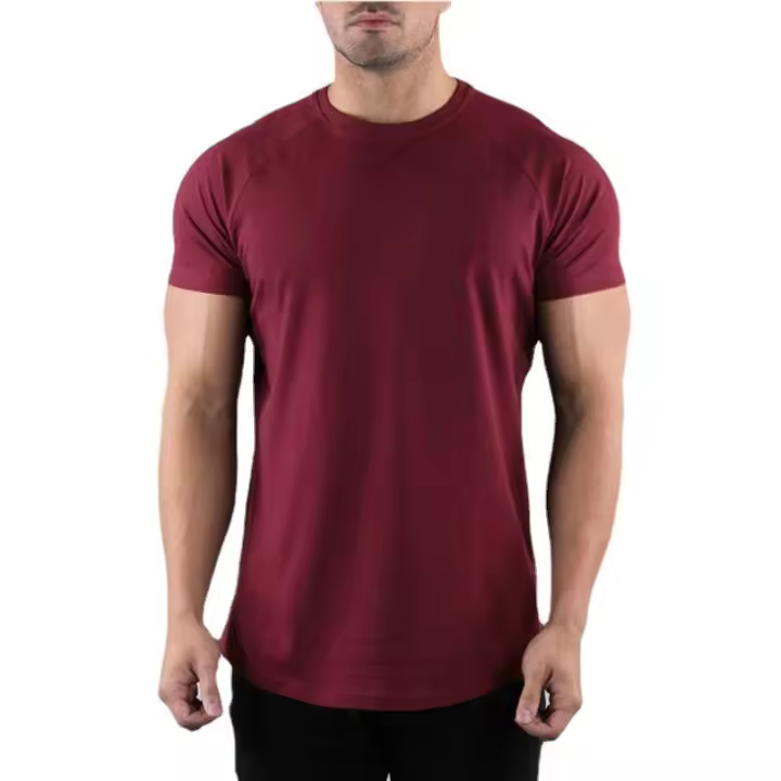 Camiseta De Algodón Transpirable Para Hombre Camiseta De Fitness De Verano Camiseta De Gym Manga Corta Estilo Deportivo Camiseta Ajustada - 1