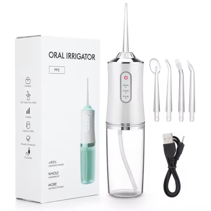 Irrigador Dental Oral, limpiador de dientes con agua, recargable por USB, 3 modos, IPX7, para limpieza de dientes, portátil - 1
