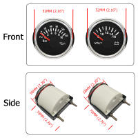 Juego Universal De 4 Medidores 52mm Temporizador De Agua Presión Del Aceite Nivel De Combustible Voltímetro Con Luz Trasera Roja Para Coche Barco Yate 12V - details 2