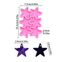 Molde De Silicona GJ-210 Pentagram Brillante Para Resina Epoxy DIY Para Llaveros Pendantes Y Joyería Accesorios De Drip - details 1