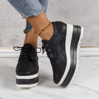 Zapatos De Plataforma Con Tacón Para Mujer Zapatos Casuales Con Cordones Altos Cómodos Y Transpirables Zapatillas Con Suela Gruesa Para Exterior - details 1