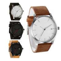 Reloj De Pulsera De Cuarzo Analógico Para Hombres Con Correa De Cuero Moda Coupl Fashion Estilo Business Resistente Al Agua - details 0