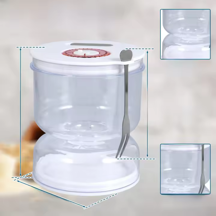 Contenedor De Encurtidos Tapa De Separación Seco Y Húmedo Jars De Olivas a Prueba De Fugas Con Strainer Contenedor Reutilizable Para Almacenamiento De Alimentos - 1