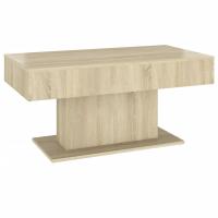 vidaXL Mesa de centro madera de ingeniería 96x50x45 cm Blanco, Negro, Gris Mesita de Salón o Comedor o Auxiliar Mesa de Café Meuble Salón - details 1