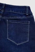Pantalones Vaqueros De Cintura Alta Para Mujer Con Detalle De Botón Y Ajuste Slim Fit En Azul Oscuro Con Estiramiento Cómodo Moda Casual Elegante - details 7