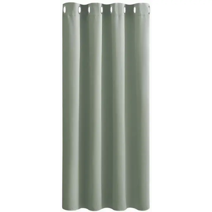 PONY DANCE Sage Green Blackout Curtain 70 Inch Drop for Living Room, Eyelet Thermal Single Door Curtain for Bedroom, Window Treatment for Kids, W55 X L70 Inch - 1