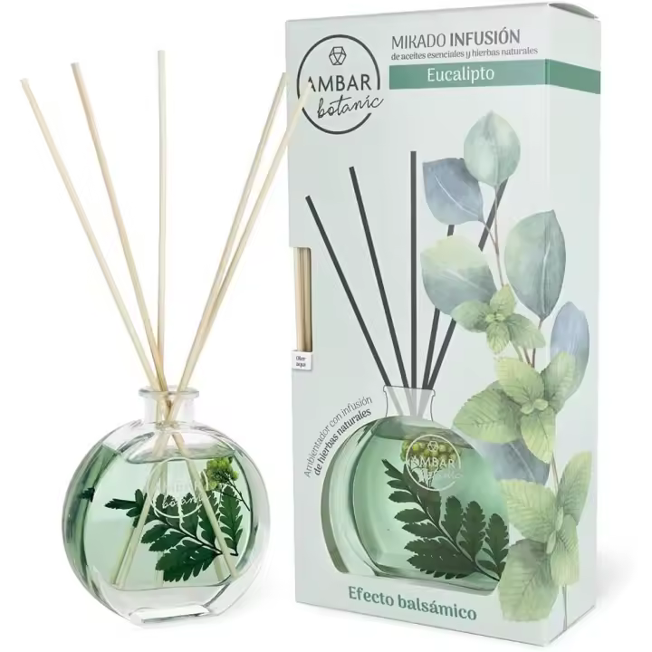 Ambientadores 360 - Mikado 75 ml Ambar Botanic | Ambientador Natural para Hogar con Aceites Esenciales y Hierbas | Efecto Estimulante y Aromaterapia | con Aroma Herbal - 1