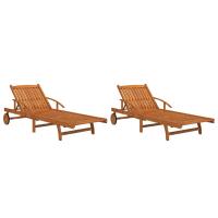 vidaXL Tumbona de madera maciza de acacia Modelos de 1 tumbona, 2 tumbonas con mesa, 2 tumbonas Sillas de Exterior Ideal para jardín, playa, piscina, terraza Tumbona Piscina Tumbonas Playa Tumbonas Jardín Exterior - details 2