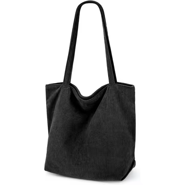 Bolsa de pana para Mujer, Bolso Hobo con Cremallera, Bolso de hombre casual de gran capacidad con bolsillos interiores - 1