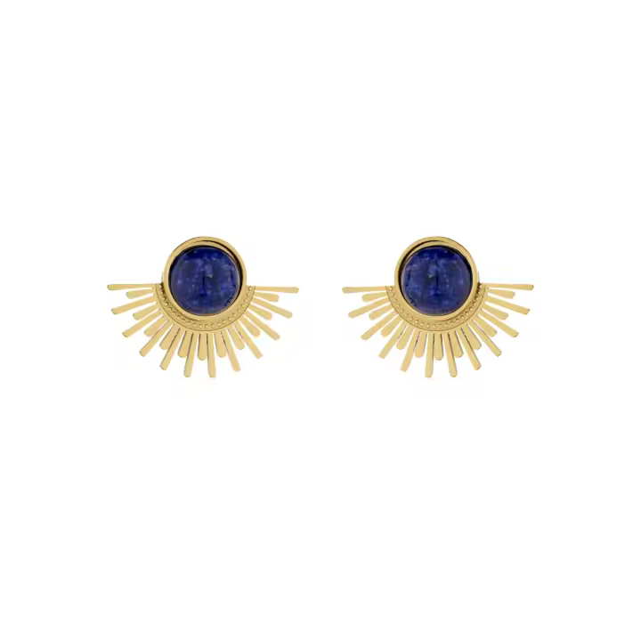 Pendientes Luxenter  de Lapislazuli Natural acabados en oro amarillo de 18K- Viwing - 1