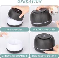 300ml difusor de aceite esencial, TAIGUSAT Aroma difusor humidificador de niebla de aire, nebulizador de aroma eléctrico con 14 luces de Color LED y cable USB C - details 2
