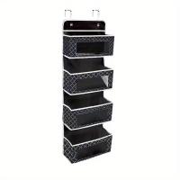Organizador De Puerta 4-Niveles Gran Capacidad Para Almacenamiento Montado Caja Colgante Para Cosméticos Juguetes Color Gris Negro Tamaño 98*32*11cm Peso 540g - details 6