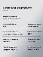 Cepillo De Dientes Eléctrico Sonic Para Adultos Con Carga USB Recargable Y Cabeza De Reemplazo Inteligente Tiempo De Timbrado Limpieza Profunda Y Blanqueamiento De Dientes - details 11