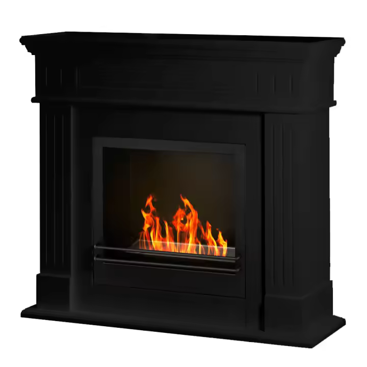 Chimenea de Bioetanol biochimenea de suelo Cambridge en Madera Negro 110x37x102H - 1