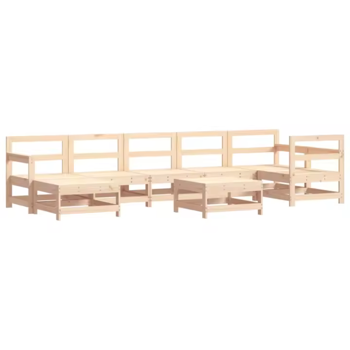 vidaXL Juego de muebles de jardín 8 piezas madera maciza de pino - 1