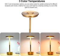 Lámpara De Mesa LED Aluminio Cristal Restaurante Barra Luz De Escritorio Dimmable 5200mAh Carga USBInterruptor Táctil Decoración Dormitorio - details 15