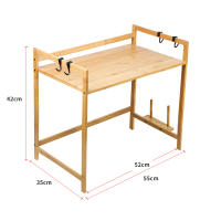 Aqrau Estante para horno microondas, estante de cocina de bambú, estante para microondas de cocina 52x30x35cm - details 0