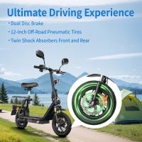 Scooter Eléctrico TWOFISH M5 PRO-E Certificado EEC con Asiento y Cesta Trasera, Motor de 500W, Batería de 48V 13Ah, Neumáticos de 12 pulgadas, Velocidad Máxima de 40 km/h, Autonomía de 30 km, Frenos de Disco Duales, Amortiguadores Delanteros y Traseros - details 6