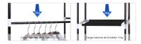 SONGMICS Armario Plegable de Tela con Barra de Colgar, Organizador para Ropa, Zapatos, Juguetes -  Ahorra Espacio 75 x 45 x 160 cm - Gris/Negro - - details 2