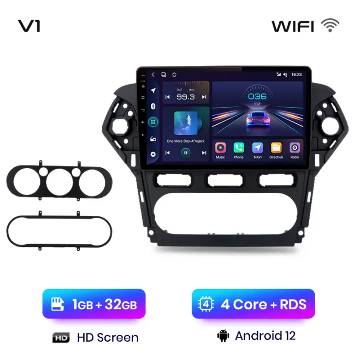 Junsun Radio Coche para Ford Mondeo 4 mk4 2010 2011 2012 2013 2014 AI Voice 2 din Pantalla Coche Android Auto Multimedia Navegación GPS Auto radio - 1