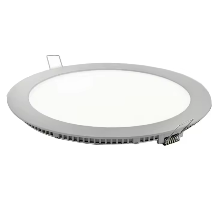 DOWNLIGHT LED REDONDO PLANO MATEL PRATA 18W FRIA - 1