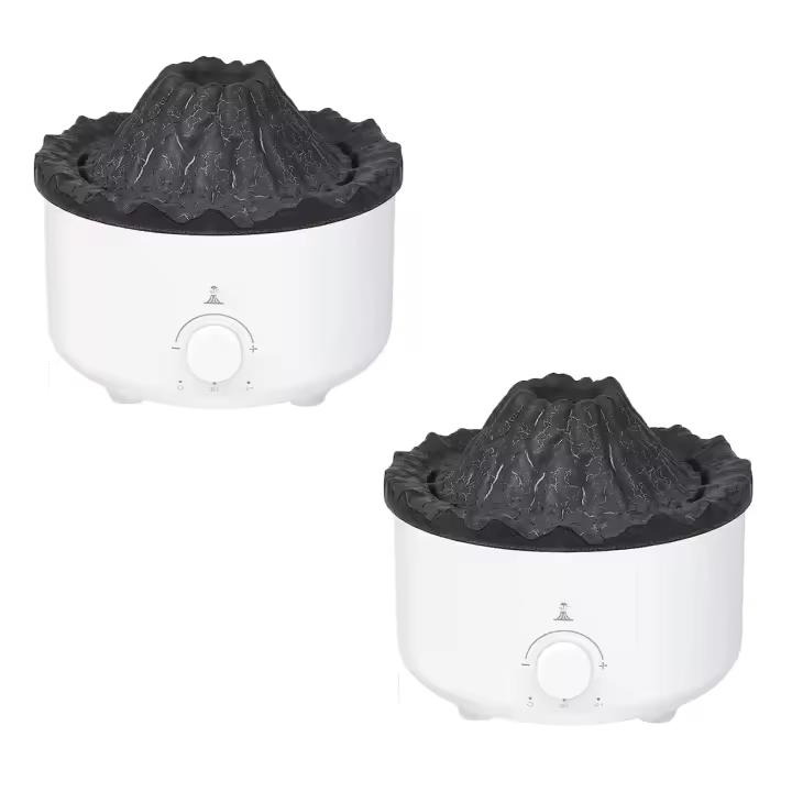 difusor de Aceite de Aromaterapia con 2 Modos de Niebla, Humidificador de Llama, Temporizador y Apagado Automático Sin Agua, 18.9 Fl Oz, Doble Color con Control Remoto para Oficina en Casa, Blanco, Rojo - 1