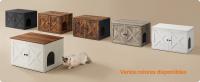 Feandrea Mueble Arenero para Gatos, Caja de Arena Oculta con Separador Extraíble, Mesa Auxiliar, Casa de Interior para Gatos, 80 x 53 x 50 cm, Greige/ Blanco/ Marrón Rústico/Marrón Rústico y Negro - details 3