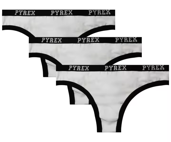 Slip de Talle Bajo/Brasileña de Mujer Pyrex de Algodón Bielástico con elástico exterior, Paquete de 3 Y 6 Unidades Edición Limitada - 1