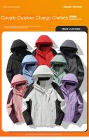 Chaqueta De Moda Trenzada De Poliéster Para Hombres Impermeable Y a Prueba De Viento Para Actividades Al Aire Libre Y Deportes En Primavera Y Otoño Con Capucha Desmontable - details 2