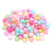 50Pcs Bolas De Acrílico Corazón Multicolor 7x8mm Para Creación De Joyas Pulseras Y Aretes Accesorios DIY Espaciadores Pequeños - details 1